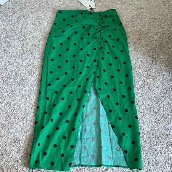 Zara Skirts Zara Linen Blend Midi Skirt Poshmark